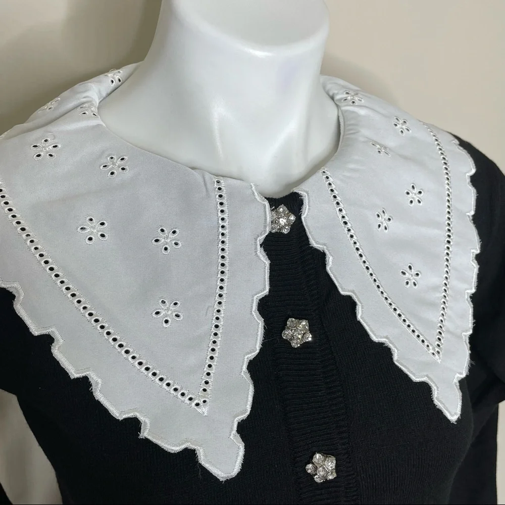 Boohoo rhinestone button down cardigan, NWT, small